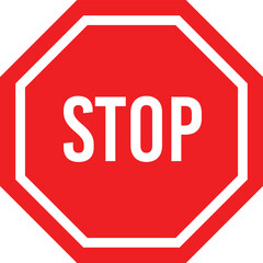 Stop sign. Caution sign on a triangle. Stop and warning. Road sign. Caution danger sign. Stop sign vecto.