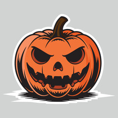 Collection of carved pumpkins with various scary and funny expressions, perfect for Halloween themes. Vector cartoon illustration