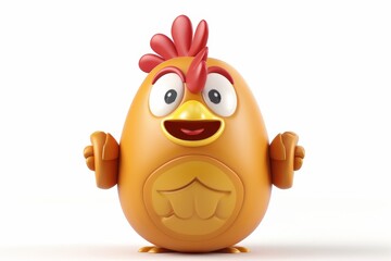 Cheerful cartoon chicken character design