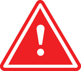 Caution sign. Caution sign on a red triangle. Caution and warning. Road sign. Caution danger sign. Caution sign vecto.