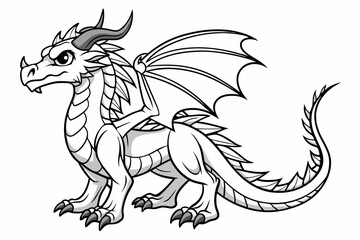coloring page line art the dragon black vector