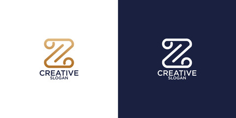Z letter liner logo design
