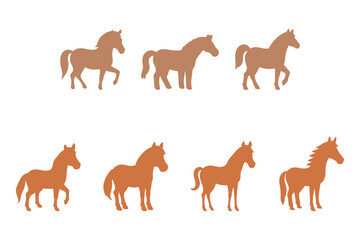 Horse Silhouette Animal Icon Set