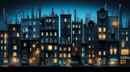 Blue city buildings sceneint ensivete chnology photo