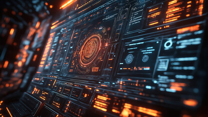 Naklejka premium Ideal for tech websites blogs and futuristic presentations showcasing innovative technology