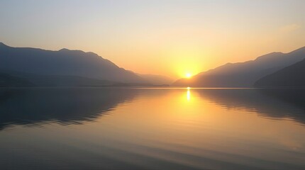 Obraz premium Impression of Peace: Sunset Over Still Waters