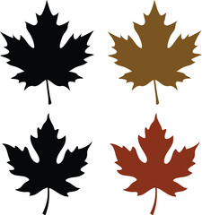 collection of maple leaf vector icon, vector illustration, vector symbol clip art stock illustration