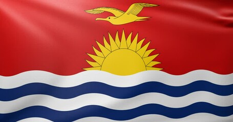 Kiribati flag waving in the wind