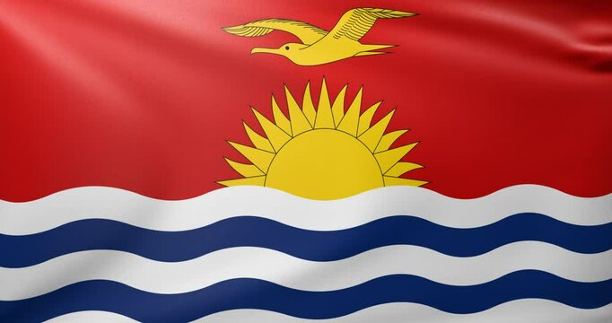 Kiribati flag waving in the wind