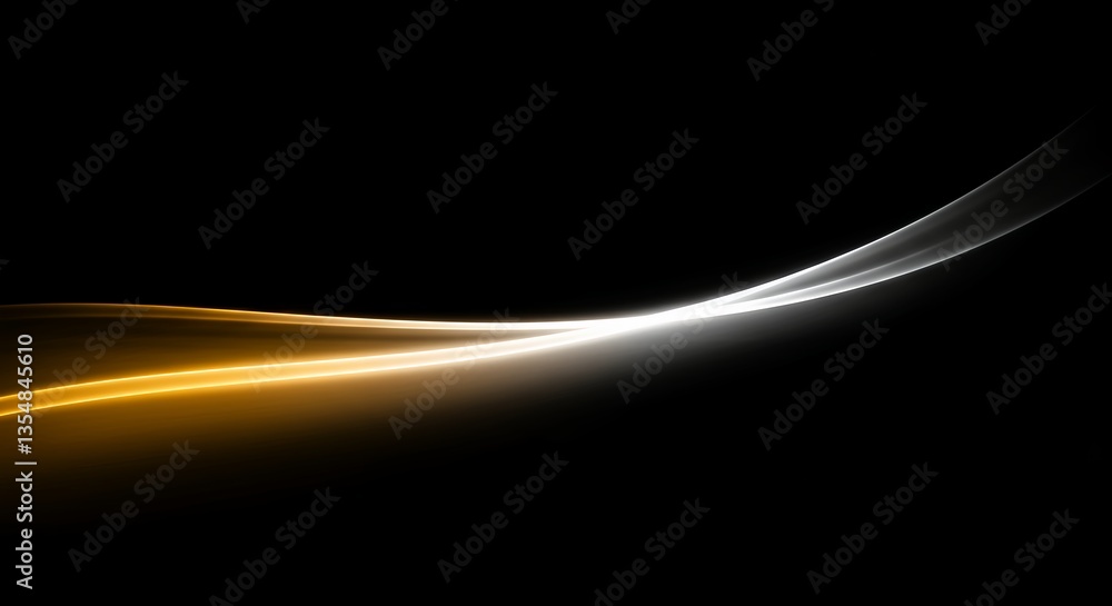 Poster abstract light trails flowing across a dark background creating a dynamic effect
