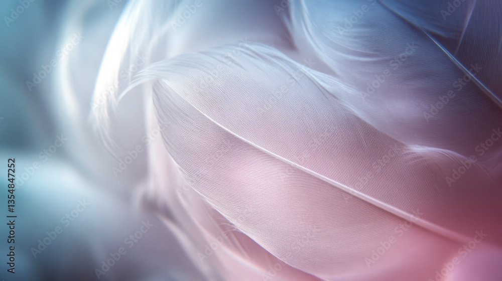 Poster a close up showing soft feathers with varying colors and hues