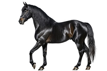 Black horse isolated on transparent background