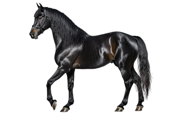 Black horse isolated on transparent background