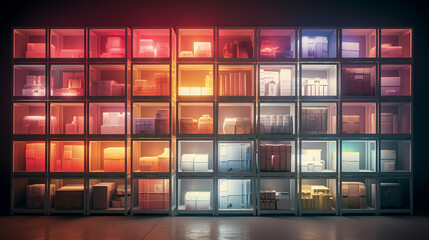 Boxes kept on shelves in the warehouse Hypnotic