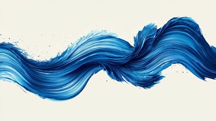 Dynamic Blue Brushstroke Art Studio Environment Digital Artwork Fluid Motion Abstract Concept
