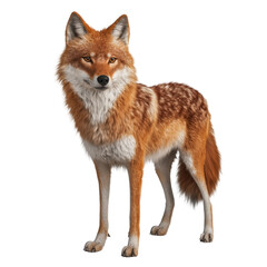 Fototapeta premium Coyote standing on a transparent background in nature environment