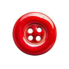 Fototapeta premium Red button on a transparent background close-up image simple design