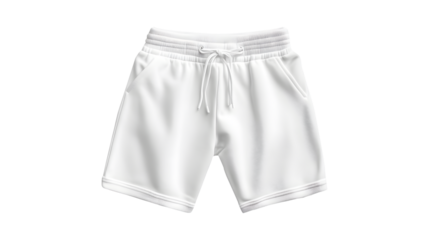 A white pair of shorts with a white string tied around the waist