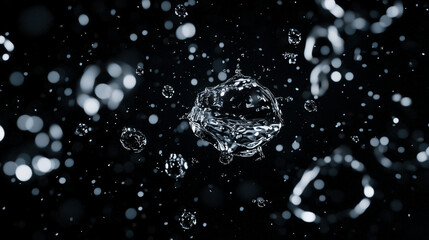 High-Speed Water Splash and Liquid Motion in Air and Light
