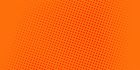 Dots halftone orange color pattern gradient texture with technology digital background. Dots pop art comics dot
