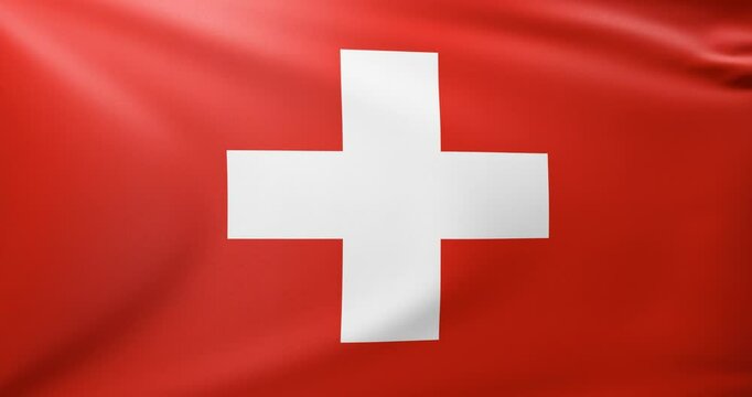 swiss flag in the wind
