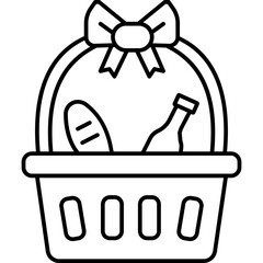 Basket vector icon in line style