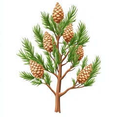 Fototapeta premium Brown pine cones, a natural evergreen decorationBrown pine cones, a natural evergreen decoration