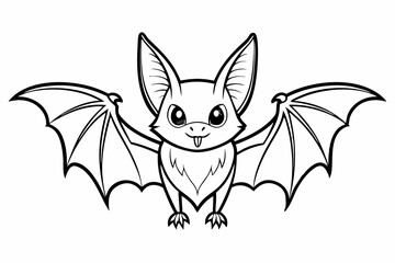 coloring page line art the bat black vector