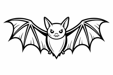 coloring page line art the bat black vector