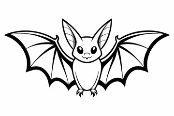coloring page line art the bat black vector