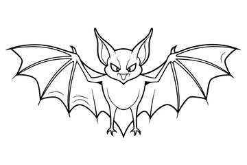 Obraz premium coloring page line art the bat black vector