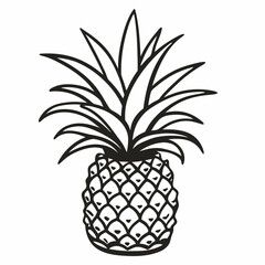 Obraz premium Monochrome Pineapple Illustration Tropical Fruit Art