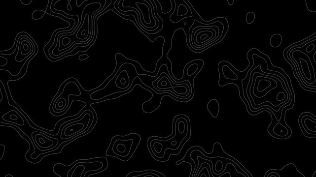 Abstract outline topographic isolated on black background 4k animation video