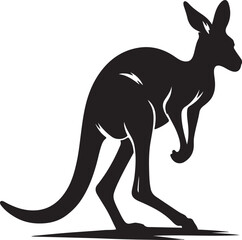 Kangaroo vector silhouette on white background