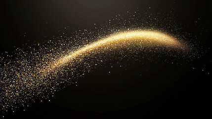 Golden Bokeh Dark Background with Glowing Sparkles and Abstract Particles
