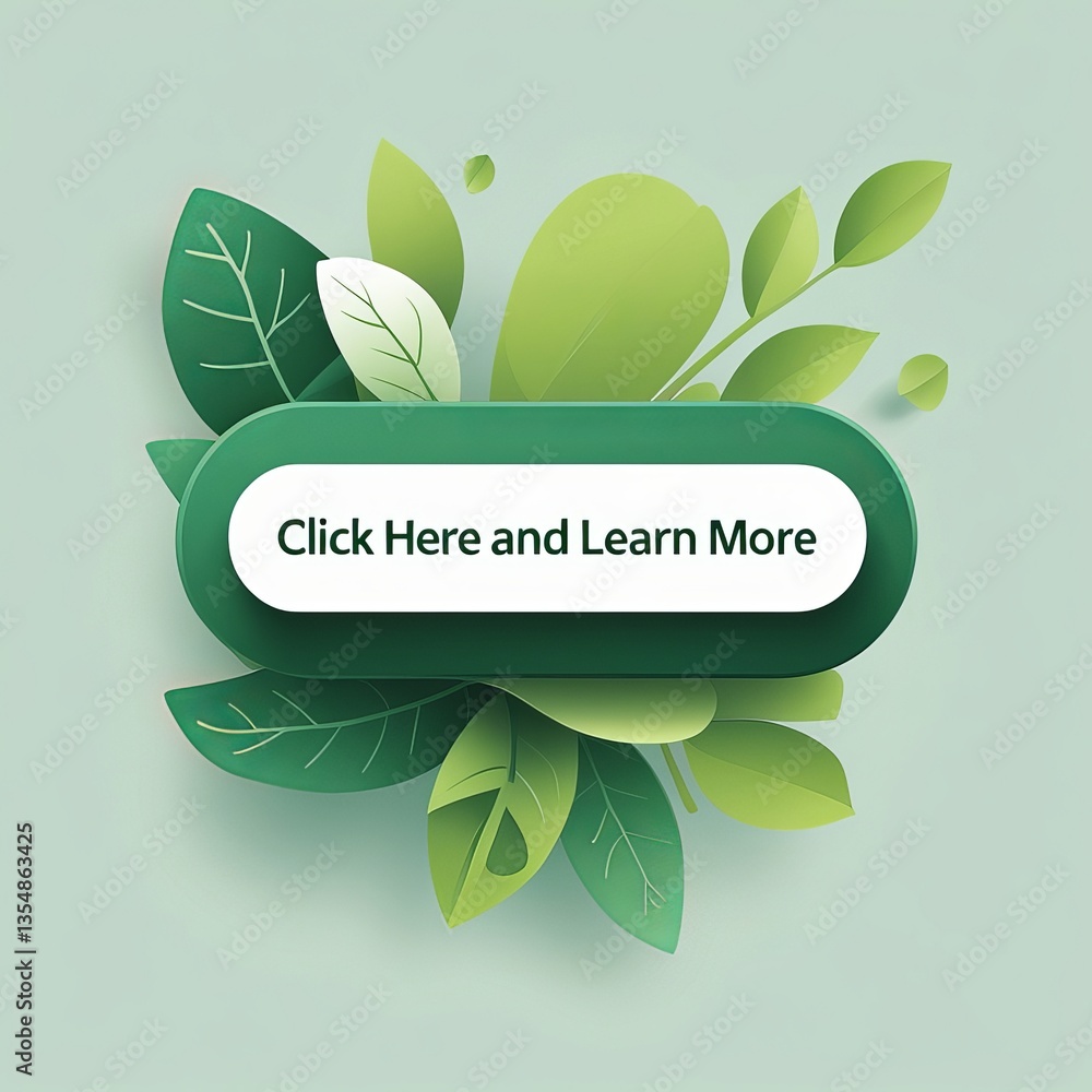 Fototapete eye-catching graphic featuring a call-to-action button with the text 'click here and learn more.