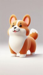 Adorable corgi toy studio setting 3d model playful environment close-up view cute concept