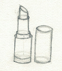 Lippenstift Bleistifteichnung