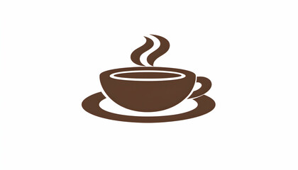 A simple, elegant illustration of a steaming cup of coffee on a saucer. Perfect for menus, websites, or branding related to coffee shops, cafes, or coffee culture.