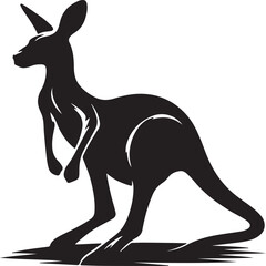 Kangaroo vector silhouette on white background