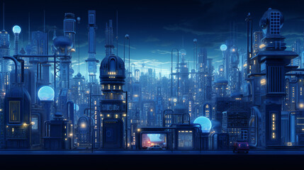 Blue city buildings sceneint ensivete chnology photo