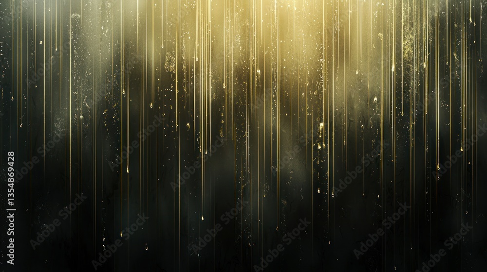 Aufkleber faint streaks of color resembling raindrops falling through layers of soft light, creating a serene 