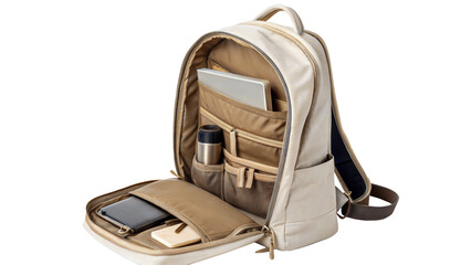 Brown open backpack for travel person,bag for travel 
