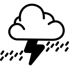 Cloud with rain vector icon in glyph style