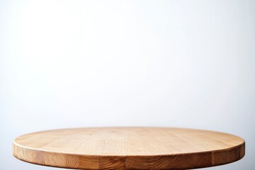 Empty Round Wooden Table Surface for Product Display or Food Presentation