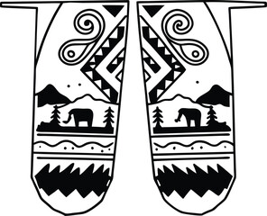 vector illustration of a set of nautical icons