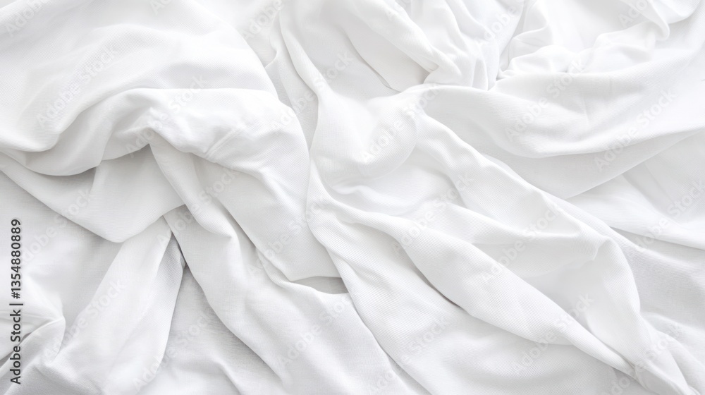 Poster a close up view showing white sheets arranged in folds