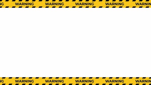 Endless Moving Warning Tape Animation. This video features a seamless loop animation with an alpha channel on a transparent background.