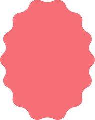 Oval Wavy Scalloped Frame, Badge or Sticker