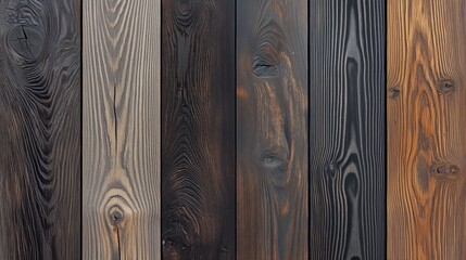 Dark aged wooden planks with prominent grain details